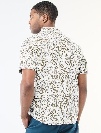 Camicia a maniche corte leggera con fantasia