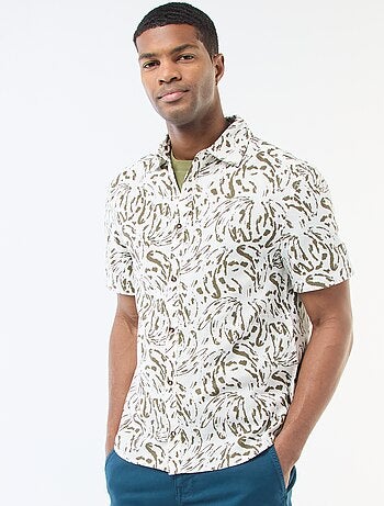 Camicia a maniche corte leggera con fantasia