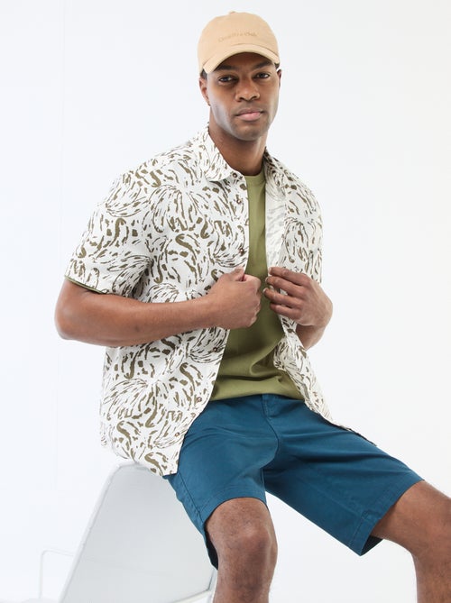 Camicia a maniche corte leggera con motivo - Kiabi