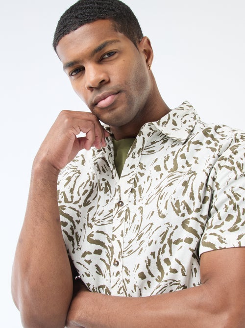 Camicia a maniche corte leggera con motivo - Kiabi