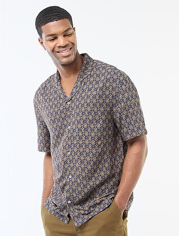 Camicia a maniche corte leggera con motivo