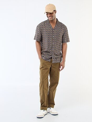 Camicia a maniche corte leggera con motivo