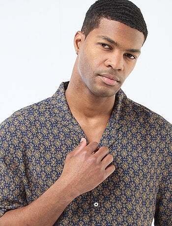 Camicia a maniche corte leggera con motivo