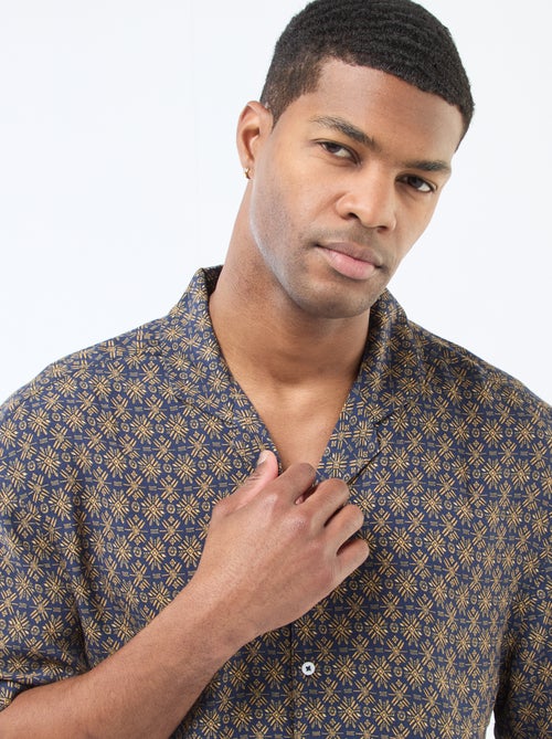 Camicia a maniche corte leggera con motivo - Kiabi