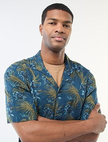 Camicia a maniche corte leggera con motivo