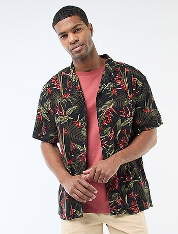 Camicia a maniche corte leggera con motivo