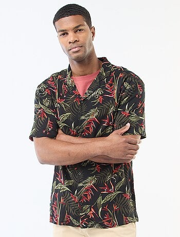 Camicia a maniche corte leggera con motivo