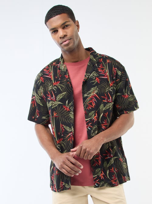 Camicia a maniche corte leggera con motivo - Kiabi