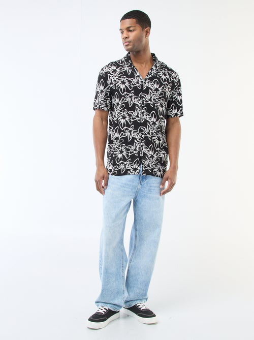 Camicia a maniche corte leggera con motivo - Kiabi