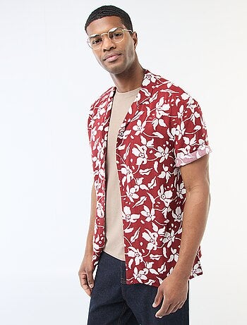 Camicia a maniche corte leggera con motivo