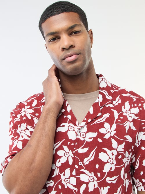 Camicia a maniche corte leggera con motivo - Kiabi