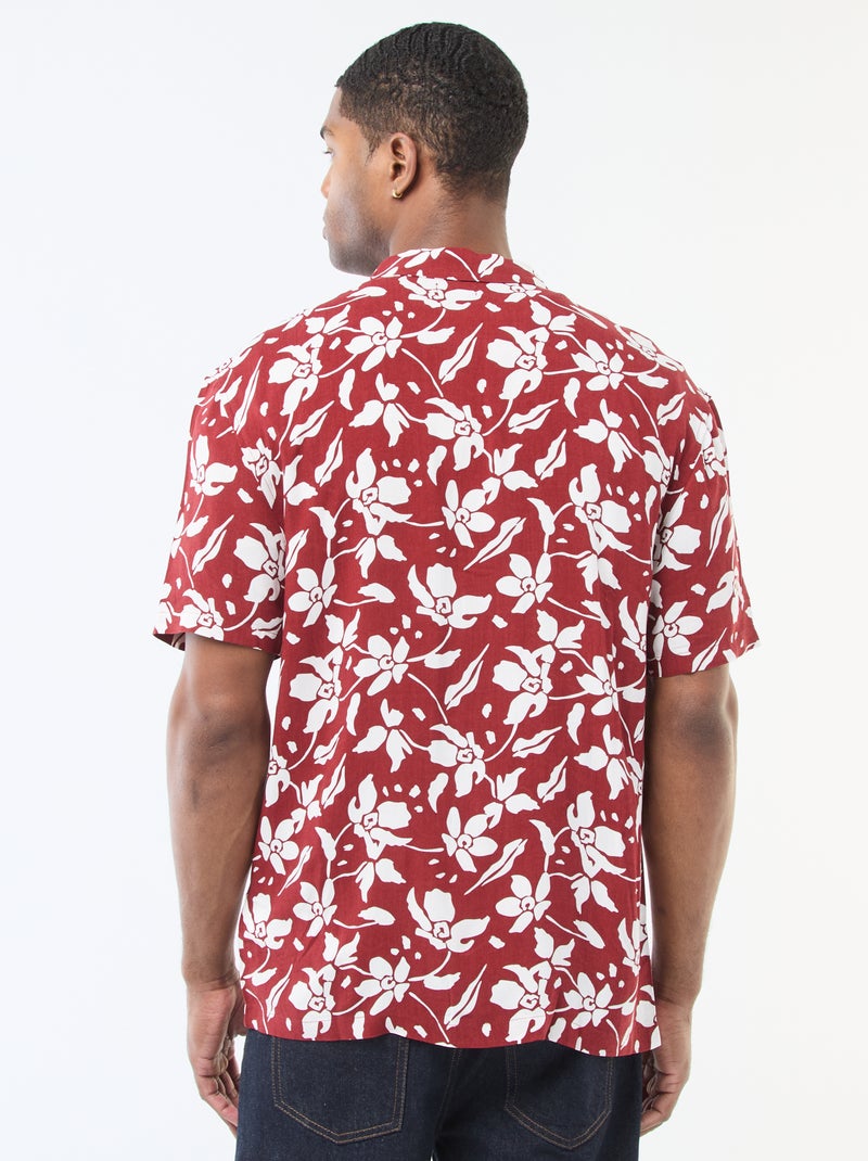 Camicia a maniche corte leggera con motivo Rosso - Kiabi