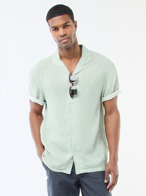 Camicia a maniche corte leggera con motivo - Kiabi