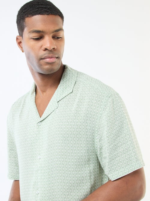 Camicia a maniche corte leggera con motivo - Kiabi