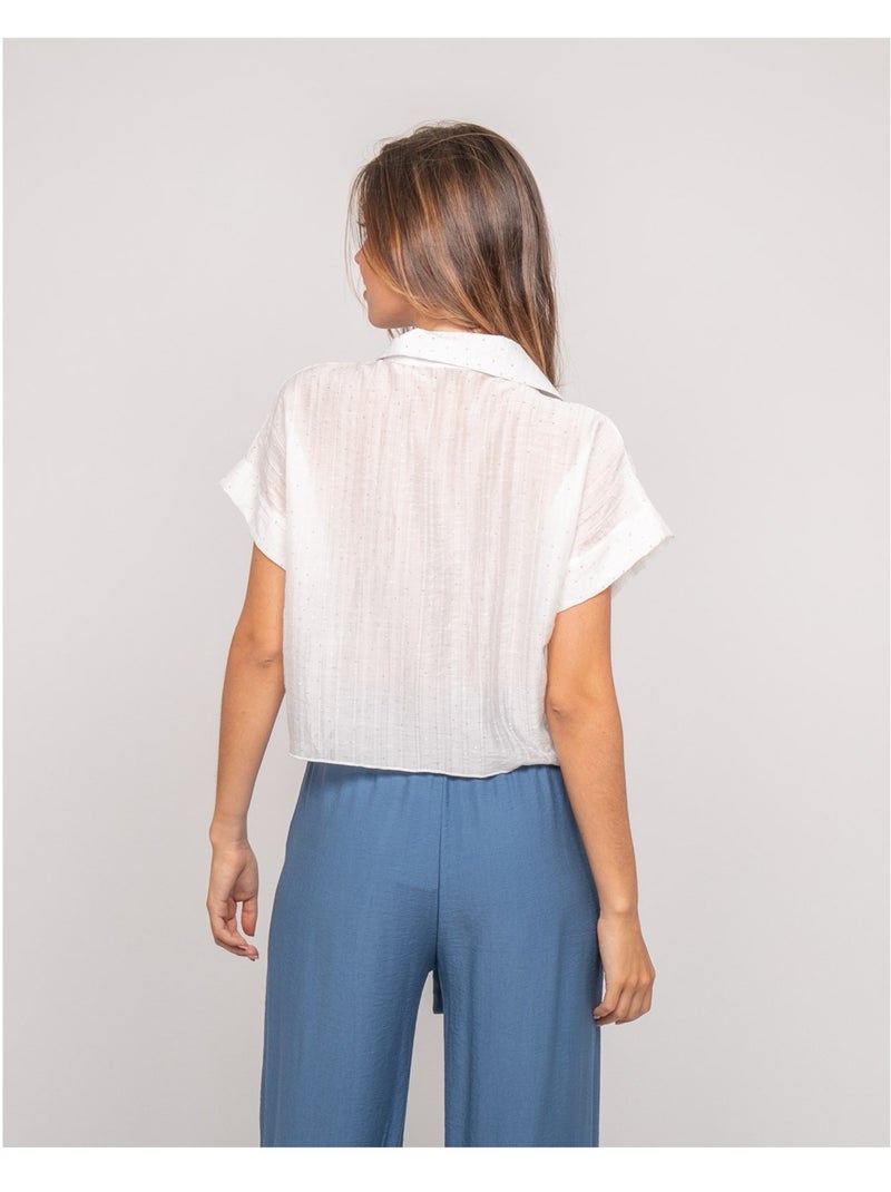 Camicia a maniche corte lurex ONYX Bianco - Kiabi
