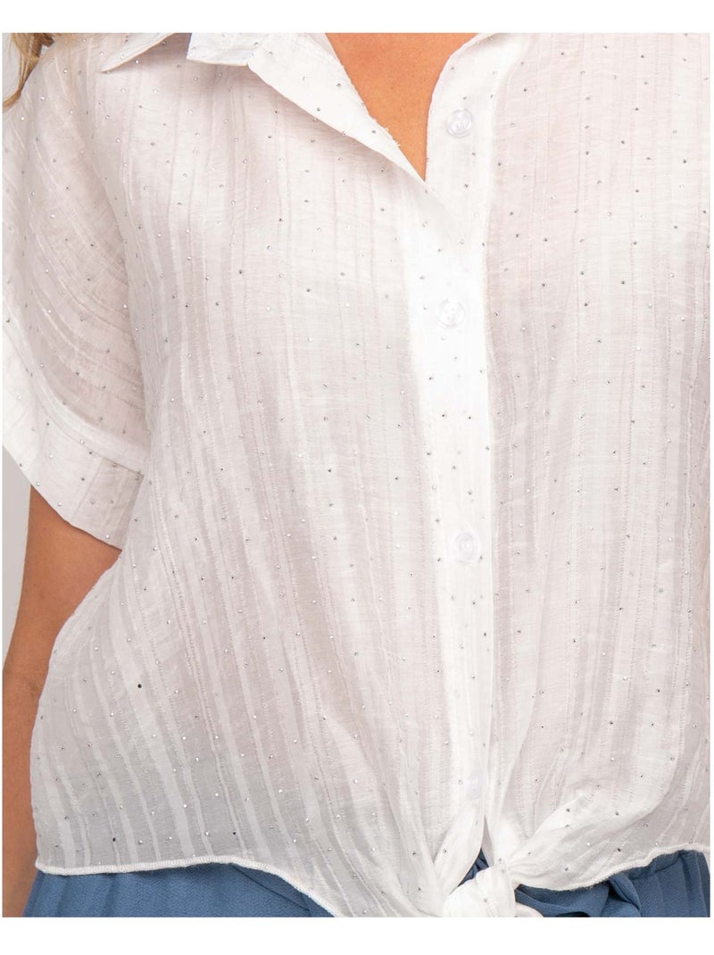 Camicia a maniche corte lurex ONYX Bianco - Kiabi
