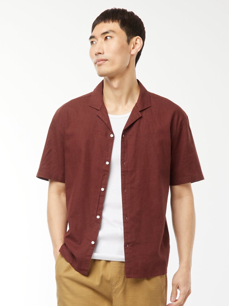 Camicia a maniche corte Marrone - Kiabi