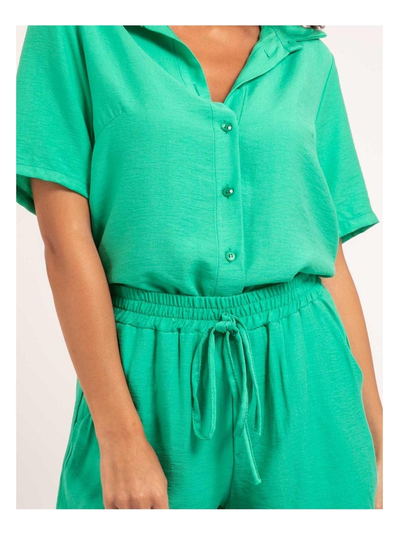 Camicia a maniche corte OROKIA Verde - Kiabi