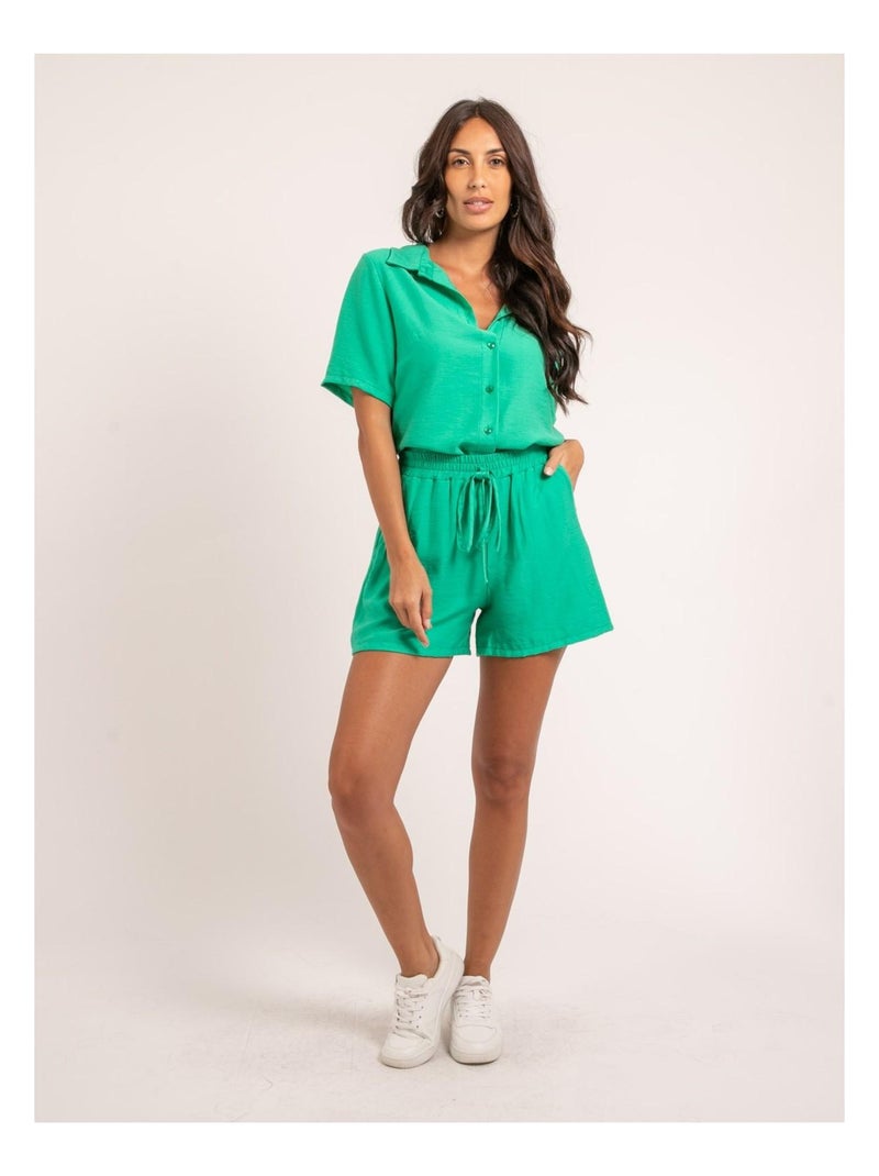 Camicia a maniche corte OROKIA Verde - Kiabi
