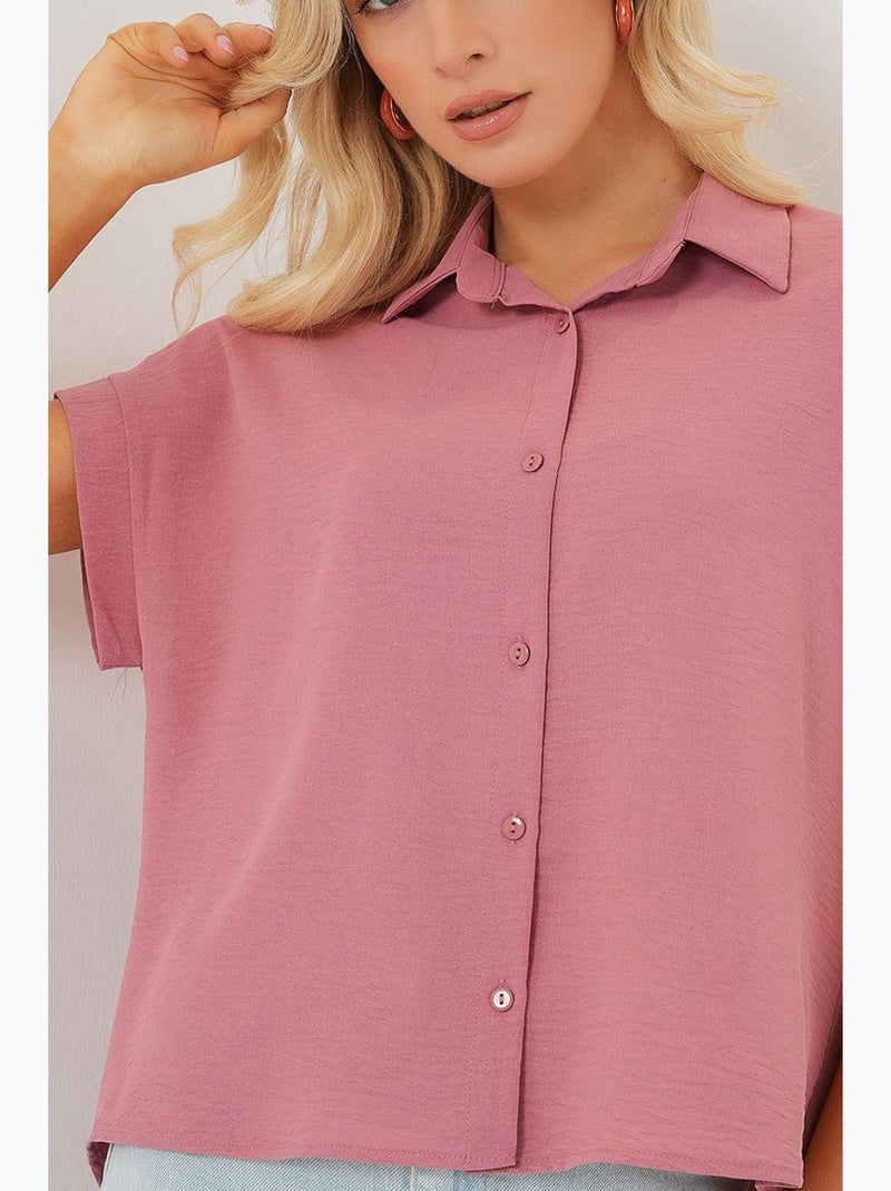 Camicia a maniche corte oversize bdart Rosa antico - Kiabi