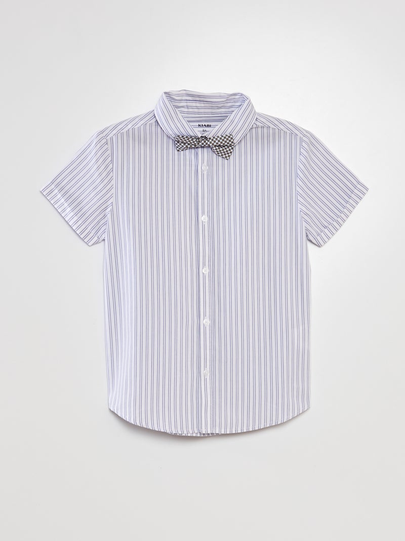 Camicia a maniche corte + papillon BIANCO - Kiabi