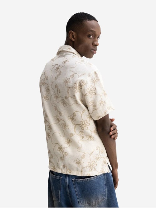 Camicia a maniche corte ricamata in popeline di cotone giesto - Kiabi Camicia a maniche corte ricamata in popeline di cotone giesto - Kiabi