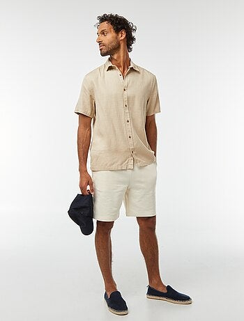Camicia a maniche corte tinta unita