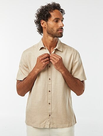 Camicia a maniche corte tinta unita