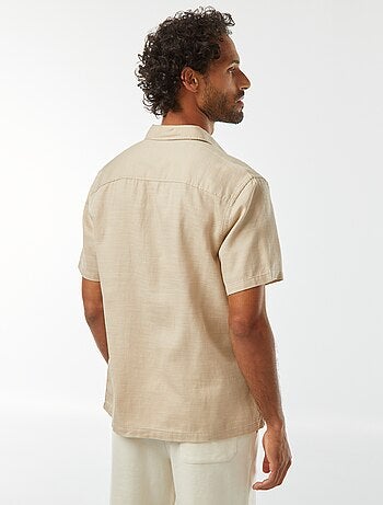 Camicia a maniche corte tinta unita