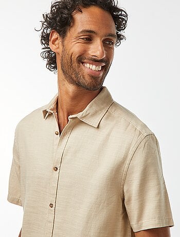 Camicia a maniche corte tinta unita