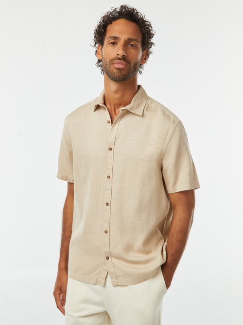 Camicia a maniche corte tinta unita - Kiabi