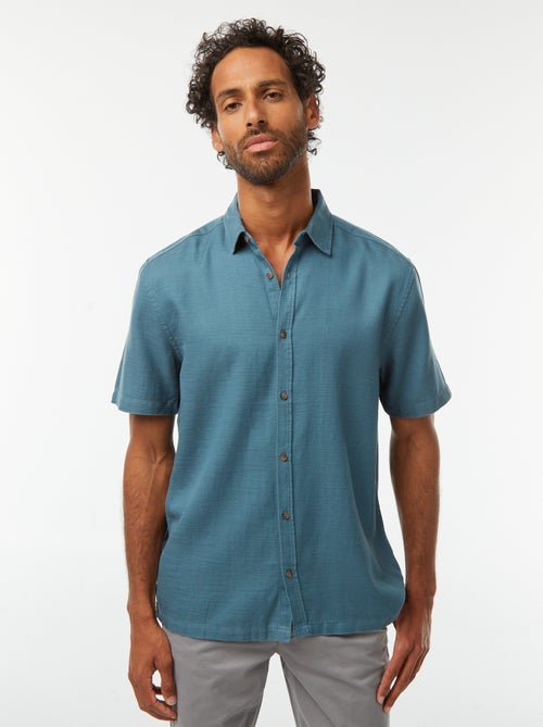 Camicia a maniche corte tinta unita - Kiabi