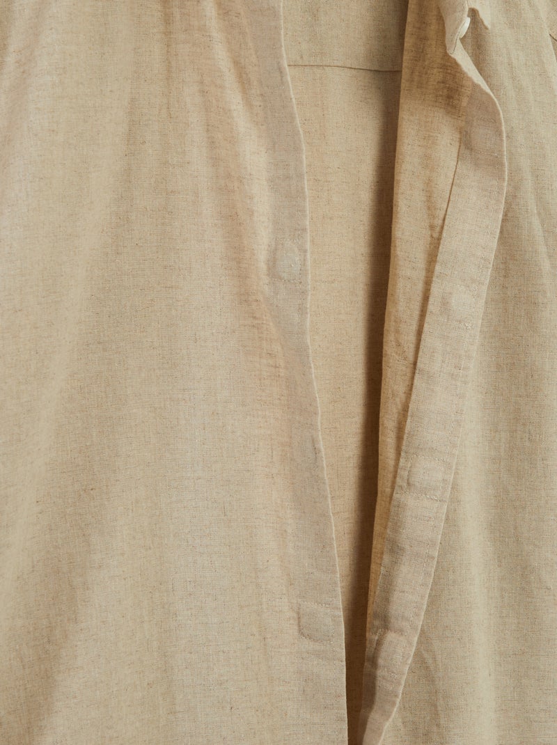 Camicia a maniche corte tinta unita in misto lino - collezione facile da indossare BIANCO - Kiabi