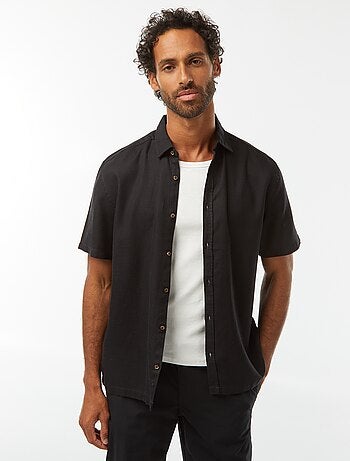 Camicia a maniche corte tinta unita