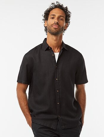 Camicia a maniche corte tinta unita