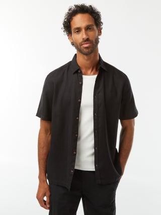 Camicia a maniche corte tinta unita