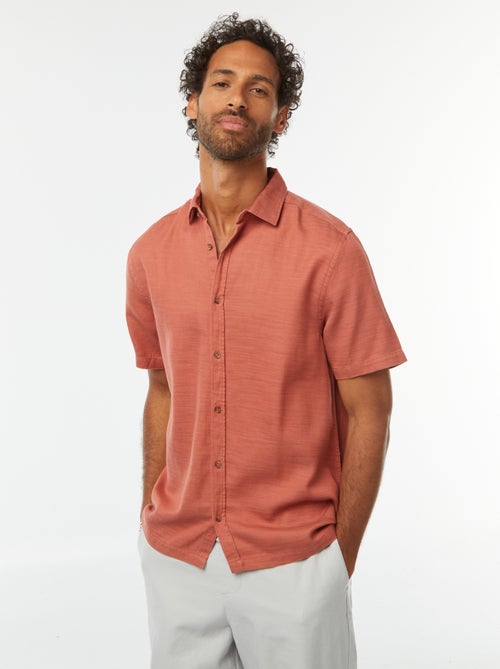 Camicia a maniche corte tinta unita - Kiabi