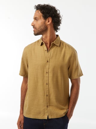 Camicia a maniche corte tinta unita