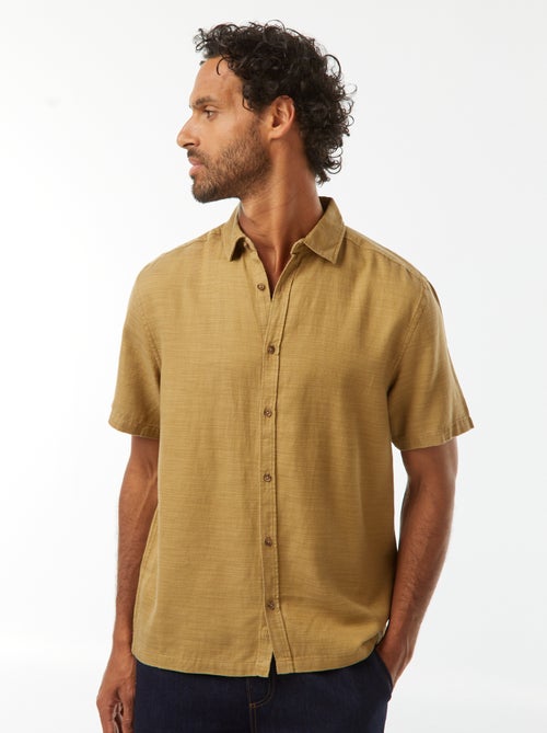 Camicia a maniche corte tinta unita - Kiabi