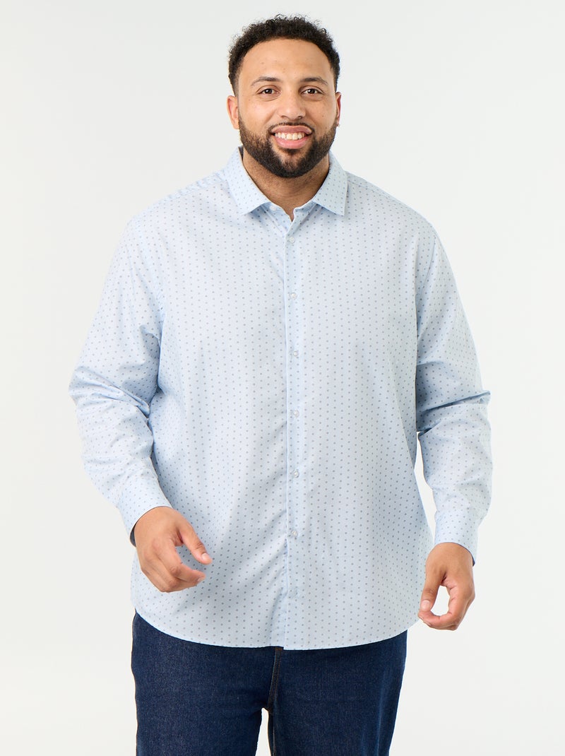 Camicia a maniche lunghe a fantasia Blu - Kiabi