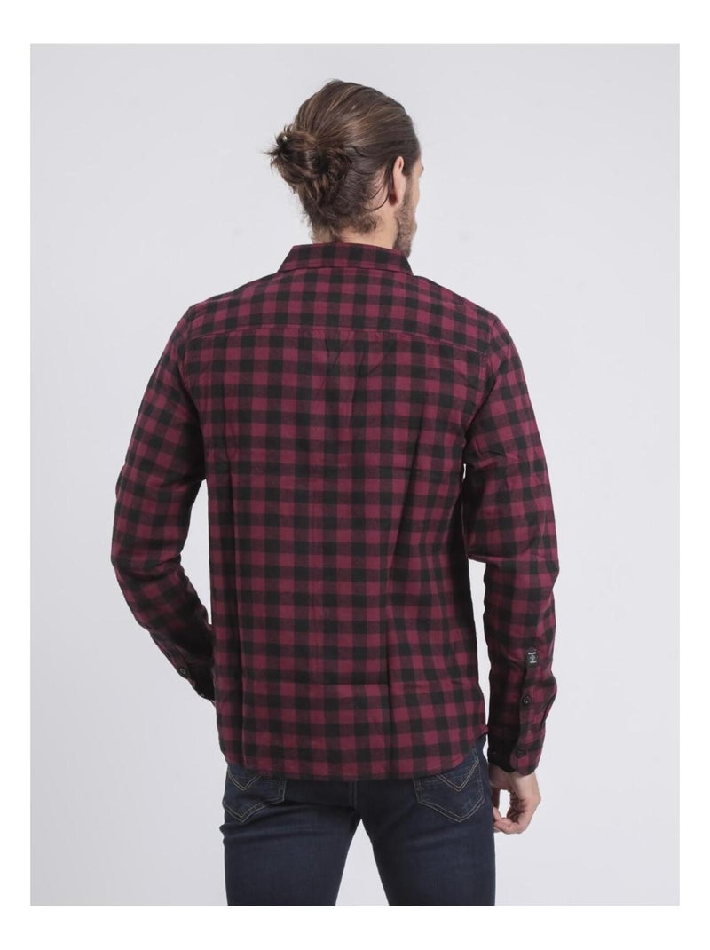 Camicia a maniche lunghe a quadri TOMALAX Bordeaux - Kiabi