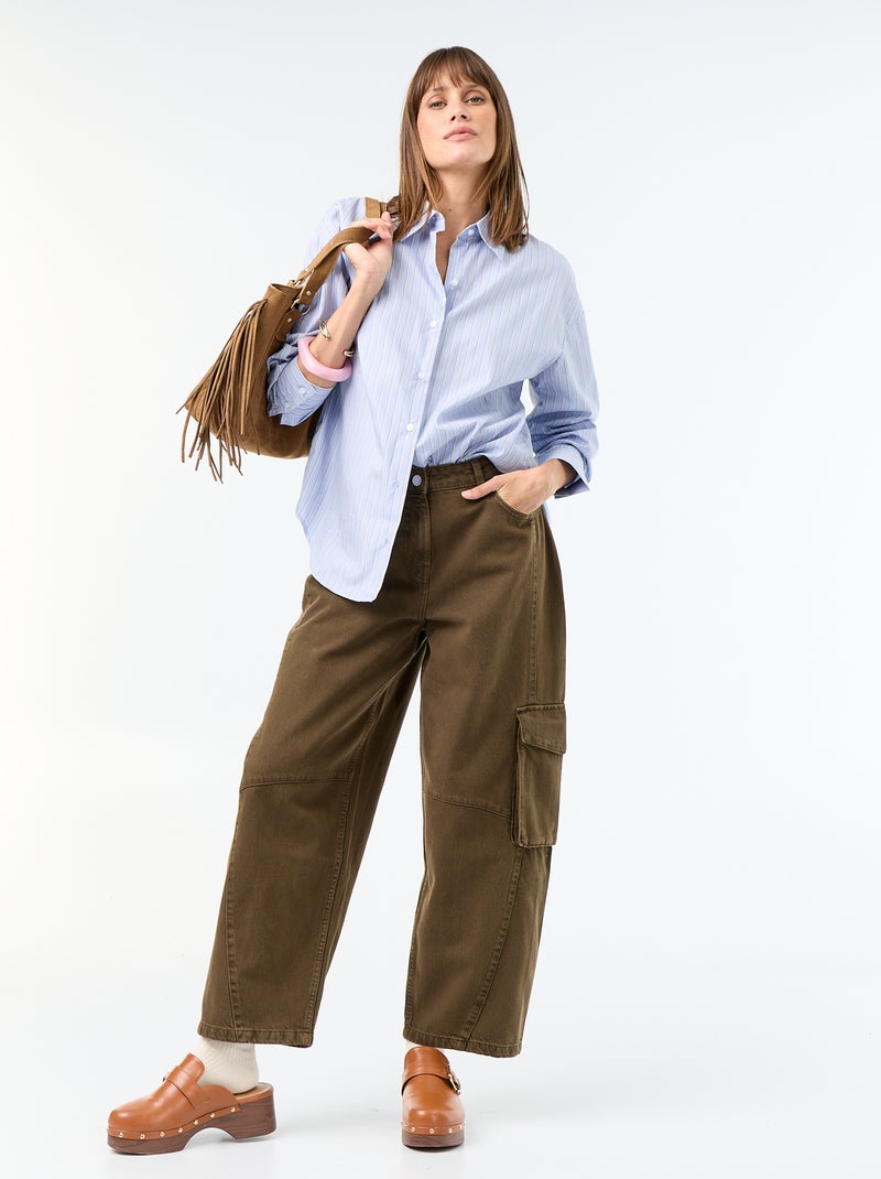 Camicia a maniche lunghe a righe Blu - Kiabi