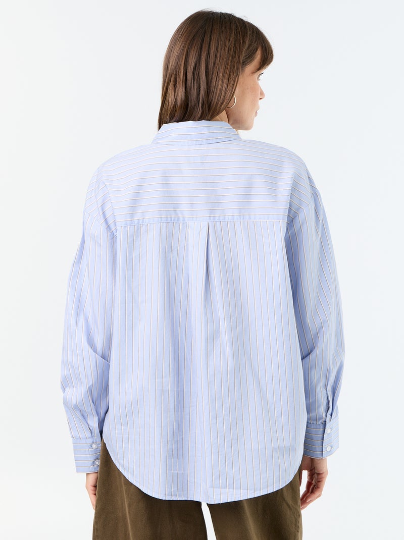 Camicia a maniche lunghe a righe Blu - Kiabi