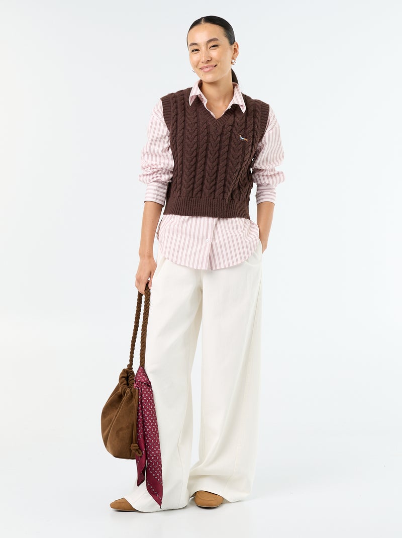 Camicia a maniche lunghe a righe Rosa - Kiabi