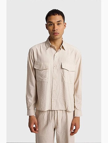 Camicia a maniche lunghe con abbottonatura e tasca giesto