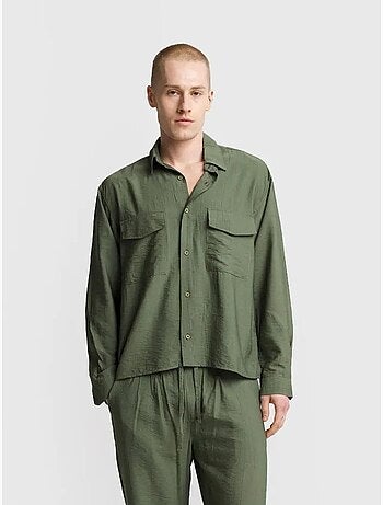 Camicia a maniche lunghe con abbottonatura e tasca giesto