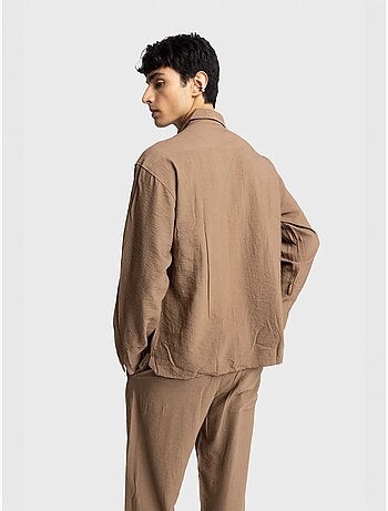 Camicia a maniche lunghe con abbottonatura e tasca giesto