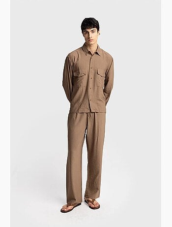Camicia a maniche lunghe con abbottonatura e tasca giesto