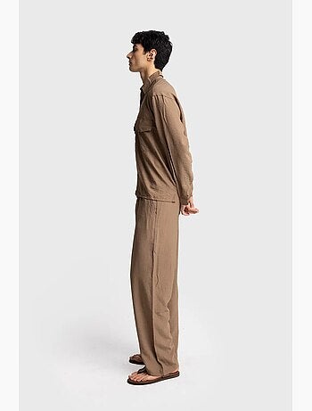Camicia a maniche lunghe con abbottonatura e tasca giesto