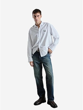 Camicia a maniche lunghe con bottoni e ricami giesto
